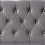 Load image into Gallery viewer, Baxton Studio Valere Glam And Luxe Grey Velvet Fabric Upholstered Gold Finished Button Tufted Storage Ottoman
