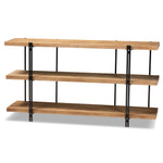 Load image into Gallery viewer, Baxton Studio Tarah Modern Rustic And Industrial Natural Brown Finished Wood And Black Finished Metal Console Table
