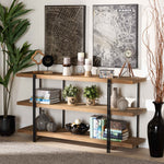Load image into Gallery viewer, Baxton Studio Tarah Modern Rustic And Industrial Natural Brown Finished Wood And Black Finished Metal Console Table
