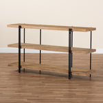 Load image into Gallery viewer, Baxton Studio Tarah Modern Rustic And Industrial Natural Brown Finished Wood And Black Finished Metal Console Table
