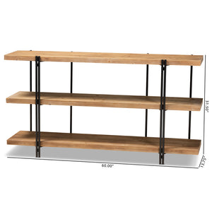 Baxton Studio Tarah Modern Rustic And Industrial Natural Brown Finished Wood And Black Finished Metal Console Table