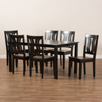 Load image into Gallery viewer, Baxton Studio Zamira Modern And Contemporary Transitional Two-Tone Dark Brown And Walnut Brown Finished Wood 7-Piece Dining Set
