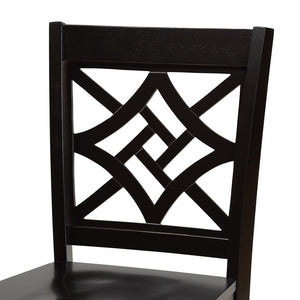 Baxton Studio Nicolette Modern And Contemporary Transitional Dark Brown Finished Wood 5-Piece Pub Set