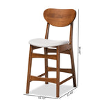 Load image into Gallery viewer, Baxton Studio Katya Mid-Century Modern Grey Fabric Upholstered And Walnut Brown Finished Wood 2-Piece Counter Stool Set
