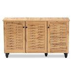 Load image into Gallery viewer, Baxton Studio Winda Modern And Contemporary Oak Brown Finished Wood 3-Door Shoe Cabinet
