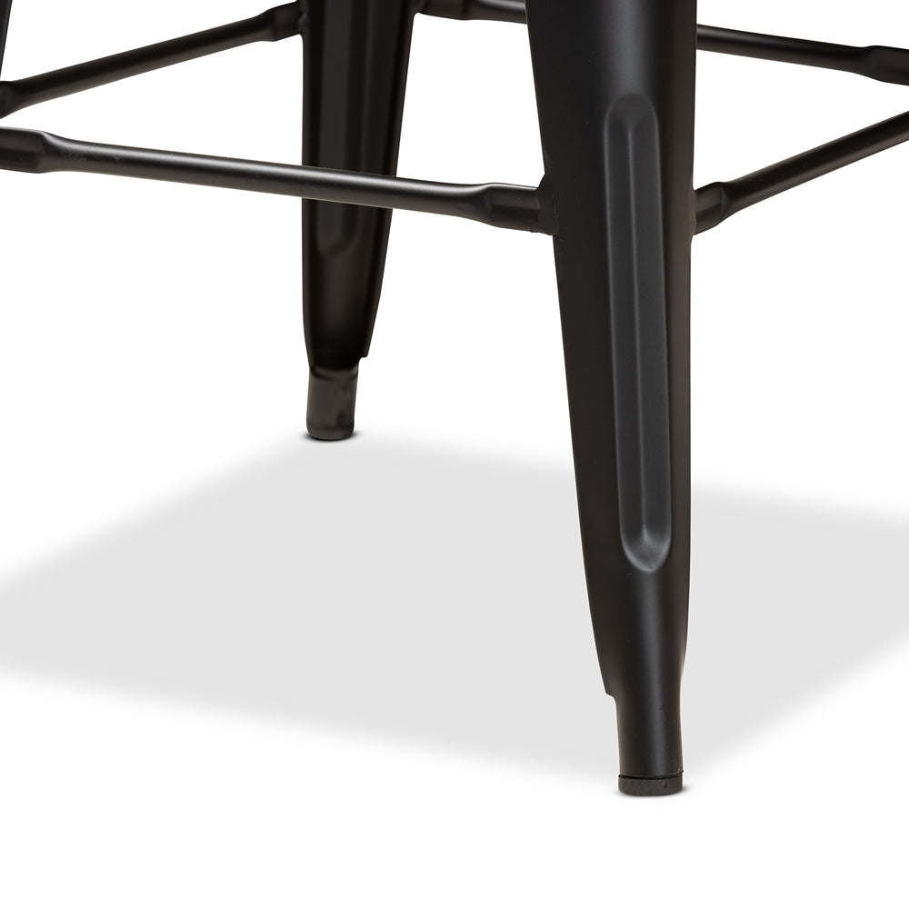 Baxton Studio Horton Modern And Contemporary Industrial Black Finished Metal 4-Piece Stackable Counter Stool Set