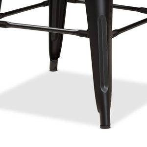 Baxton Studio Horton Modern And Contemporary Industrial Black Finished Metal 4-Piece Stackable Counter Stool Set