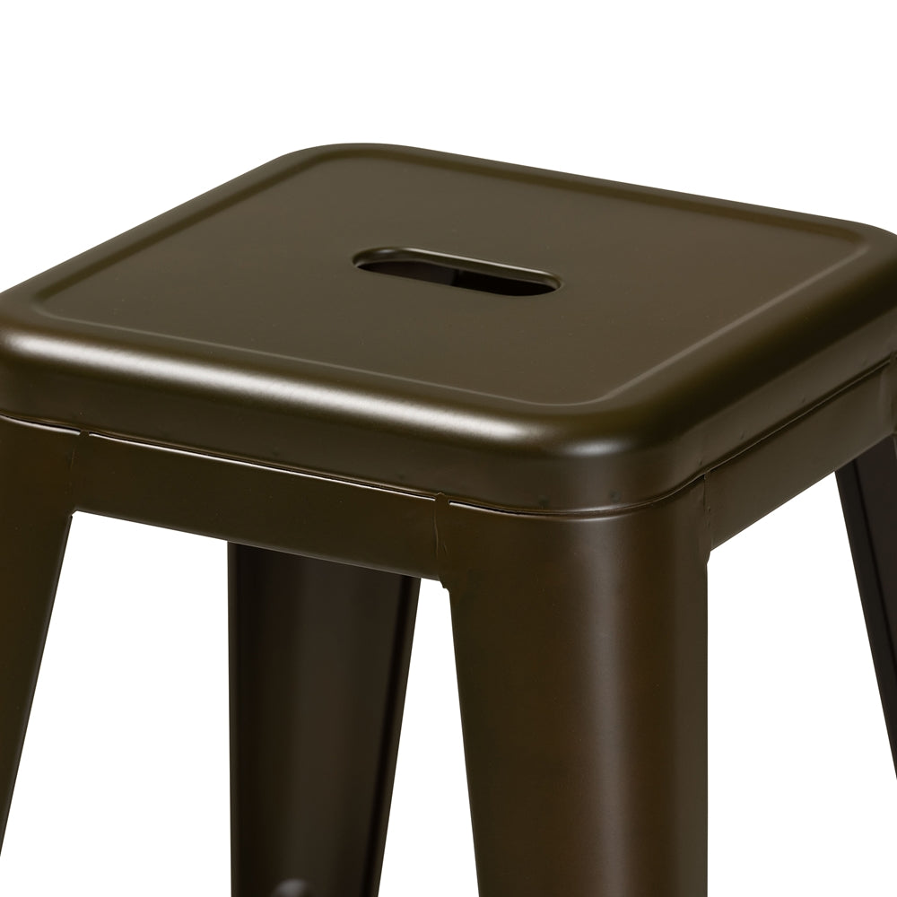 Baxton Studio Horton Modern And Contemporary Industrial Gunmetal Finished Metal 4-Piece Stackable Counter Stool Set