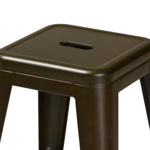 Baxton Studio Horton Modern And Contemporary Industrial Gunmetal Finished Metal 4-Piece Stackable Counter Stool Set