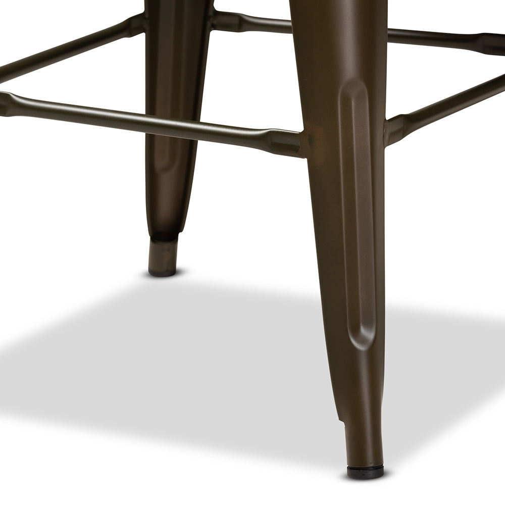 Baxton Studio Horton Modern And Contemporary Industrial Gunmetal Finished Metal 4-Piece Stackable Counter Stool Set