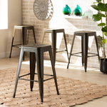 Load image into Gallery viewer, Baxton Studio Horton Modern And Contemporary Industrial Gunmetal Finished Metal 4-Piece Stackable Counter Stool Set
