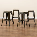 Load image into Gallery viewer, Baxton Studio Horton Modern And Contemporary Industrial Gunmetal Finished Metal 4-Piece Stackable Counter Stool Set
