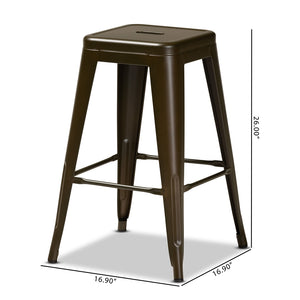 Baxton Studio Horton Modern And Contemporary Industrial Gunmetal Finished Metal 4-Piece Stackable Counter Stool Set