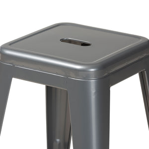Baxton Studio Horton Modern And Contemporary Industrial Grey Finished Metal 4-Piece Stackable Counter Stool Set