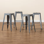Load image into Gallery viewer, Baxton Studio Horton Modern And Contemporary Industrial Grey Finished Metal 4-Piece Stackable Counter Stool Set
