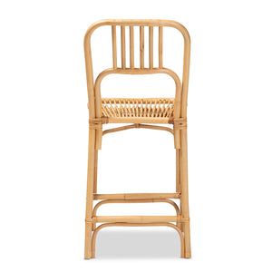Baxton Studio Ivora Modern Bohemian Natural Brown Rattan Counter Stool