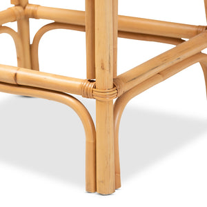Baxton Studio Ivora Modern Bohemian Natural Brown Rattan Counter Stool