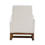 Load image into Gallery viewer, Baxton Studio Yashiya Mid-Century Modern Off-White Boucle Upholstered And Walnut Brown Finished Wood Rocking Chair
