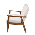 Load image into Gallery viewer, Baxton Studio Stratton Mid-Century Modern Cream Boucle Fabric And Walnut Brown Finished Wood Loveseat
