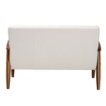 Load image into Gallery viewer, Baxton Studio Stratton Mid-Century Modern Cream Boucle Fabric And Walnut Brown Finished Wood Loveseat
