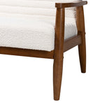 Load image into Gallery viewer, Baxton Studio Stratton Mid-Century Modern Cream Boucle Fabric And Walnut Brown Finished Wood Loveseat
