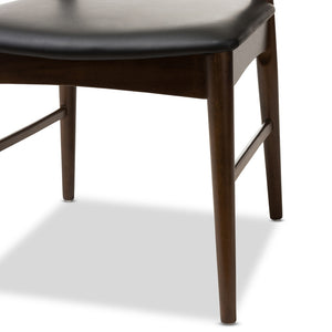 BAXTON STUDIO WINTON MID-CENTURY MODERN WALNUT WOOD DINING CHAIR SET OF 2