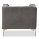 Load image into Gallery viewer, Baxton Studio Zanetta Luxe And Glamour Grey Velvet Upholstered Gold Finished Lounge Chair
