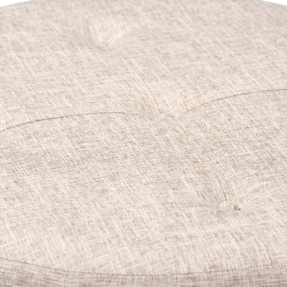 Baxton Studio Vinet Modern And Contemporary Beige Fabric Upholstered Natural Wood Cocktail Ottoman