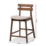 Load image into Gallery viewer, Baxton Studio Larine Modern And Contemporary Light Grey Fabric Upholstered Walnut Finished 2-Piece Wood Counter Stool Set
